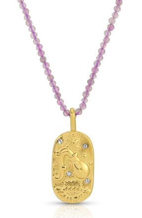 Kozakh Sunrise Zodiac Pendant Necklace in Gold/purple Aquarius at Nordstrom