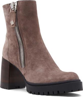 Aquatalia Emma Weatherproof Platform Bootie in Taupe Suede at Nordstrom, Size 10