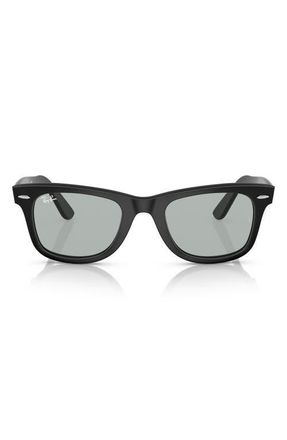 Ray-Ban 52mm Square Sunglasses in Matte Black /Light Grey at Nordstrom