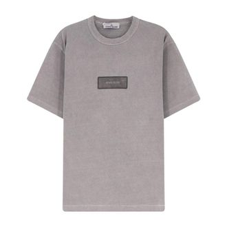Stone Island T-shirt met ronde hals - Heren - T-shirts - Grijs - XL - Katoen - Tops