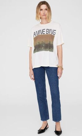 Anine Bing Cade Mushrooms Tee in Off White at Nordstrom, Size Medium