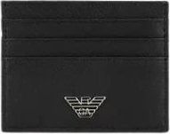 Emporio Armani Leren Kaarthouder - Heren - Portefeuilles - Zwart - ONE Size - Leer - Accessoires