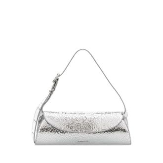 Jil Sander Silver Leather Cannolo Crossbody Bag