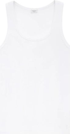 Saint Laurent Mouwtanktop met Broderie - Dames - Tops zonder mouwen - Wit - M - Katoen - Tops