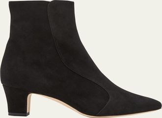 Manolo Blahnik Myconia Suede Ankle Booties