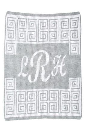Butterscotch Blankees Script Personalized Blanket in Heather Grey/Off White at Nordstrom, Size Small