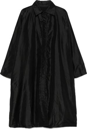 Christian Peau button-fastening silk coat - Black