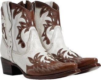 Corral Boots Womens Circle G by Corral Boots White Leather Snipe Toe Western Boost ZOGG2311