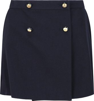 Alexander McQueen Alexander Mcqueen Military Wool-Blend Mini Skirt