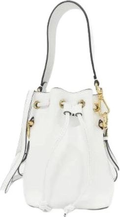 Fendi Pre-owned Bucket Bags, female, White, Size: ONE SIZE Pre-owned Leather Bucket Bag