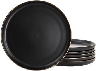 Elama Paul 6 Piece Stoneware Dinner Plate Set in Black at Nordstrom