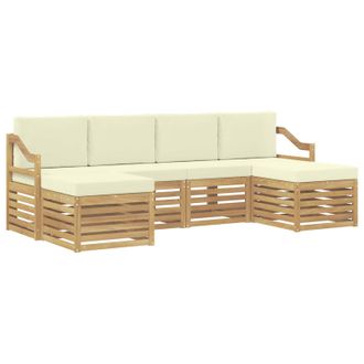 vidaXL Conjunto De Sof&aacute;s De Exterior 6 Pcs Blanco Y Crema Vidaxl