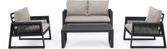 BIZZOTTO 4-Teiliges Premium Gartenlounge Set Captiva - Anthrazit/Beige