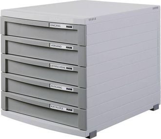 Han CONTUR 1505-19 Cassettiera Grigio luminescente DIN A4, DIN B4, DIN C4 Numero cassetti: 5