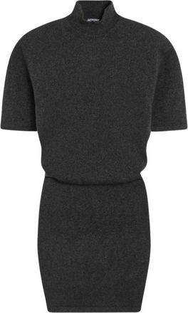 Jacquemus I Live In A Chestnut Gebreide Jurk - Dames - Kleedjes - Grijs - S - Wol - Kleedjes