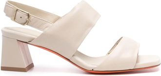 Santoni Elegante Beige Leren Pumps - Dames - Sandalen met hakken - Beige - 35 1/2 EU - Leer - Schoenen