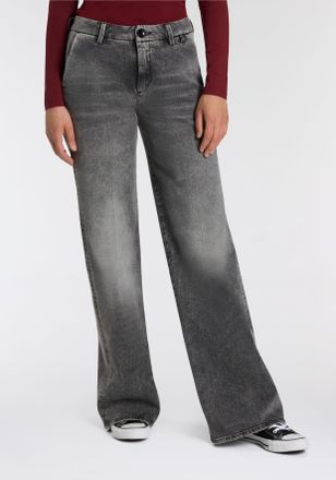 Herrlicher High-waist-Jeans HERRLICHER Lovely Flared Denim Black, Damen, Gr. 26, N-Gr, titanium, Denim/Jeans, Obermaterial: 98% Baumwolle, 2% Elasthan, bootcut f