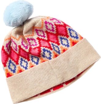 Brodie Colourpop Fairisle Pom Cashmere Hat