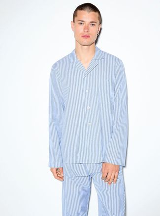 Tekla Mens Hessel pinstriped poplin shirt