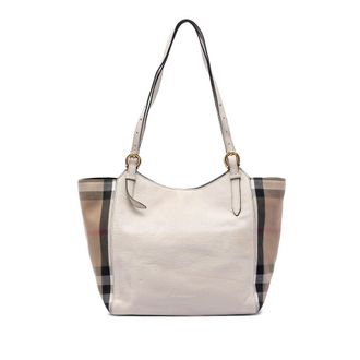 Burberry Pre-owned Burberry Small Leather and House Check Canvas Canterbury Tote Ladies 8MQPCMTSD9DCAPN4