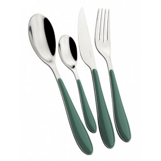 Bugatti Set posate 24 pezzi in scatola regalo con finestra Gioia Verde Celadon Tinta unita Bugatti