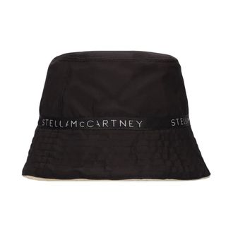 Stella McCartney Bucket Hat with Embroidered Logo - female - Stella McCartney - Accessories - Black - 56 CM - Accessories