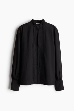 H&M Zarte Bluse mit Biesen - Schwarz