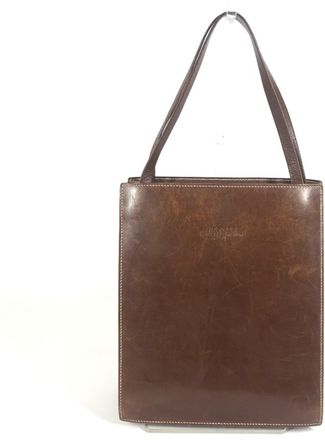 Herm&egrave;s Brown Leather Handbag Shoulder Bag Tote Bag (Pre-Owned)
