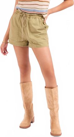 Sadie & Sage Wildhearted Tie Waist Shorts In Olive