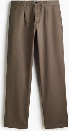 H&M Relaxed-fit Cotton Twill Chinos in Dark Khaki Green at Nordstrom, Size 28