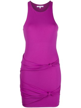 Patrizia Pepe knot detail mini dress - women - Spandex/Elastane/Polyamide - 0 - Purple