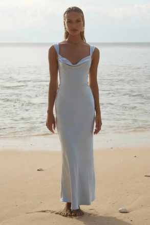 Runaway The Label Margot Maxi Dress In Blue