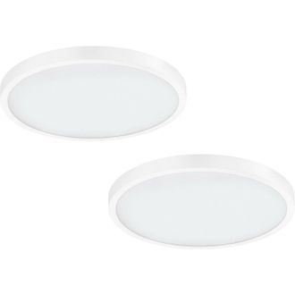 Loops 2 PACK Wall / Ceiling Light White 400mm Round Surface Mounted 25W LED 4000K