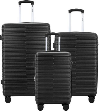 Izod Romeo Lightweight Expandable ABS 3 Piece Luggage Set - 20, 24, and 28 Sizes with 360° Dual Spinning Wheels and Combo Lock