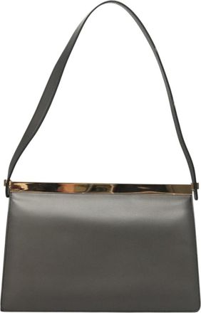 Gucci Gray Leather Shoulder Bag (Pre-Owned)