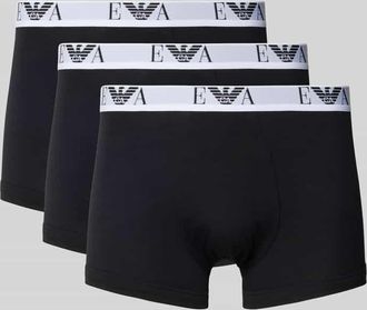 Emporio Armani Trunks im 3er-Pack mit Logo-Bund in Black, Größe XXL