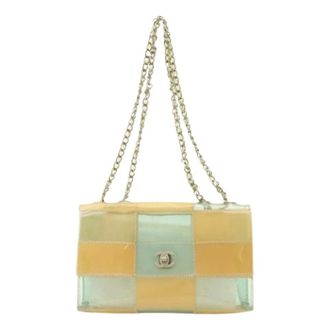Chanel Pre-owned Choco Bar Plastic Shoulder Bag - Dames - Pre-owned - Beige - Maat: ONE Size Vinyl