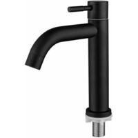 OEM Grifo De Lavabo, Grifo Individual De Acero Inoxidable, Elegante Dise&ntilde;o Retro, Negro Mate - Crezuo