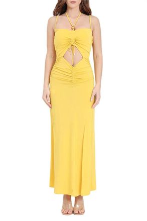 Simona Corsellini Long Ruched Dress - Yellow