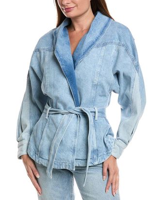 HUGO BOSS Paneled Denim Wrap Jacket