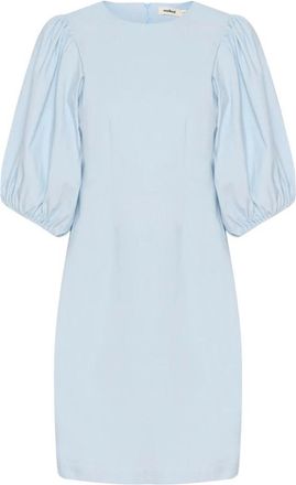 Soaked In Luxury Elegante Dolore Jurk met Pofmouwen - Dames - Korte kleedjes - Blauw - M - Kleedjes