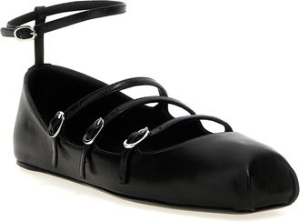 Alexander McQueen Womens Black Calfskin Ballet Flats