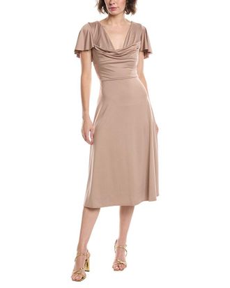 Black Halo Anabela Draped Midi Dress