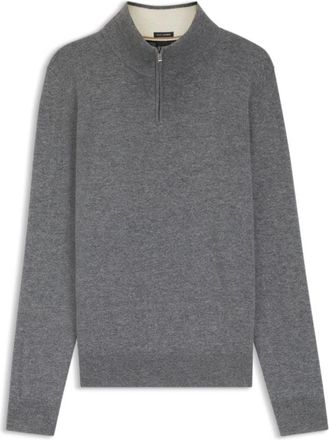 BOSS Wool-cashmere sweater with zip neck