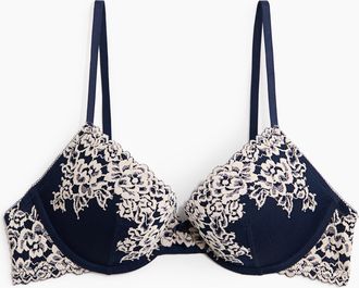 H&M Push-up-BH aus Spitze - Dunkelblau/Weiss