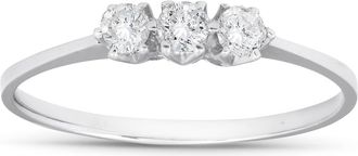 Pompeii3 1/5ct 3-Stone Diamond Promise Ring 14K White Gold Size Selectable