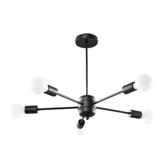 Sollux Lighting L&aacute;mpara de ara&ntilde;a negro acero alt. 46 cm