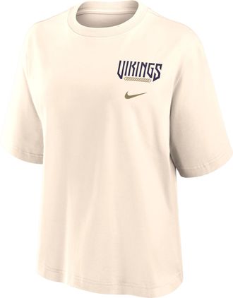 Nike Minnesota Vikings Rivalries Collection Boxy Nike Womens NFL T-Shirt in White | 01CM10L9M-MCF