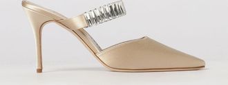 Manolo Blahnik Mules Zumbon in raso con cristalli applicati e tacco alto