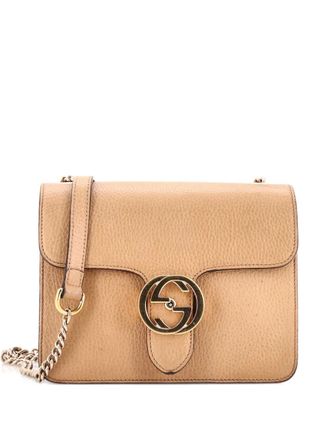 Gucci Interlocking Leather Small shoulder bag - Beige
